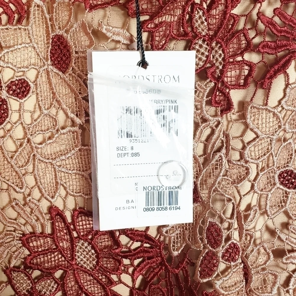BARDOT Two-Tone Lace Dress in Berry/Pink Revolve NWT